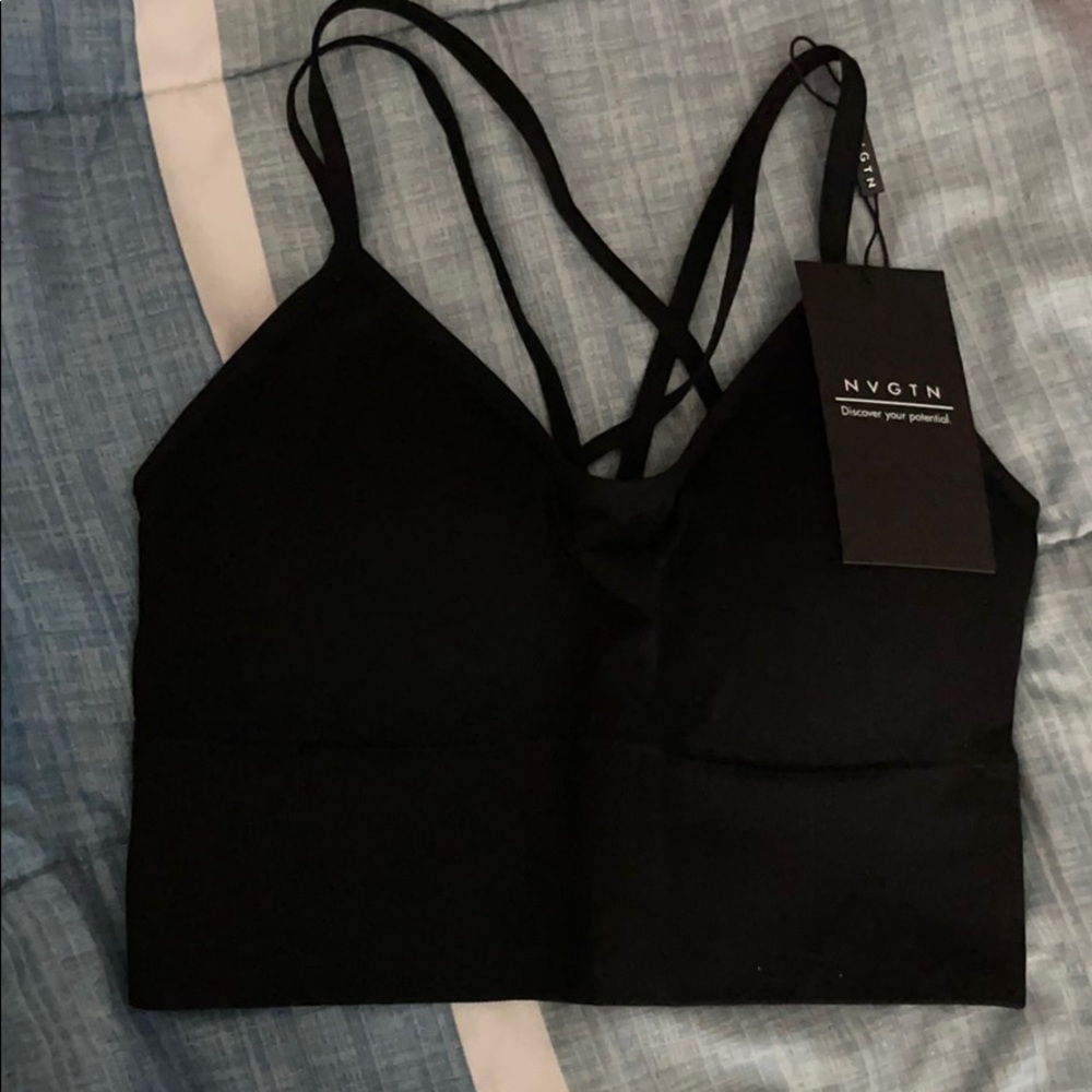 Black flourish seamless bra